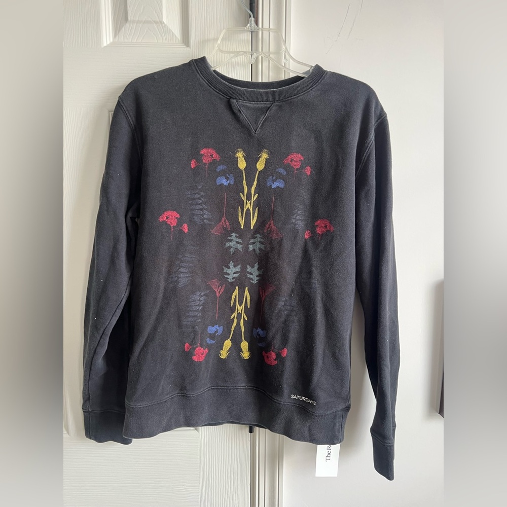 Black Floral Men's Sweater Saturdays